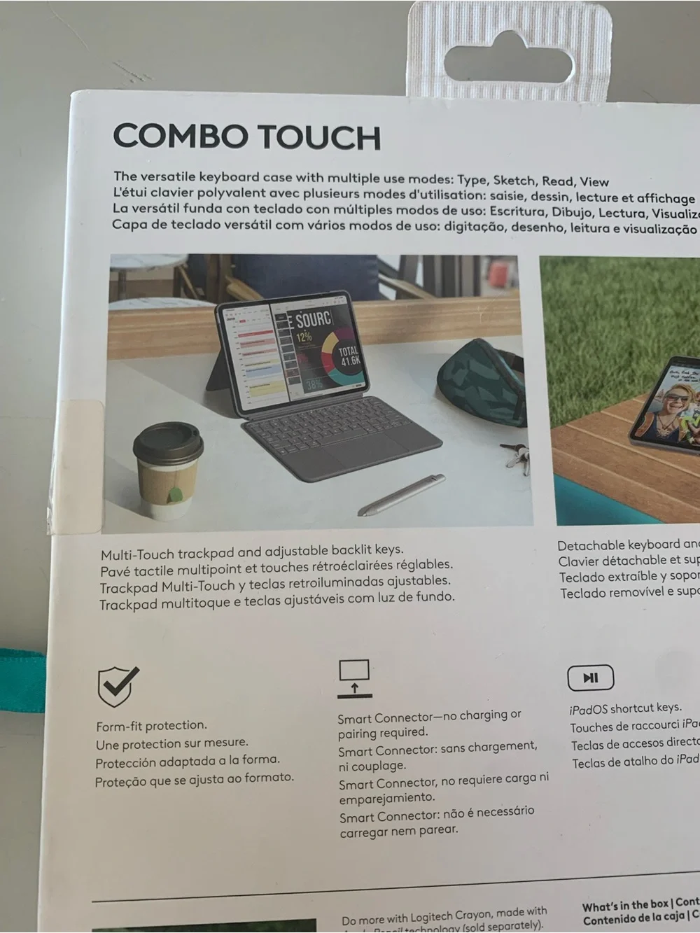Logitech Combo Touch Keyboard Case for iPad Air 11-inch (M2) - Dark Gray